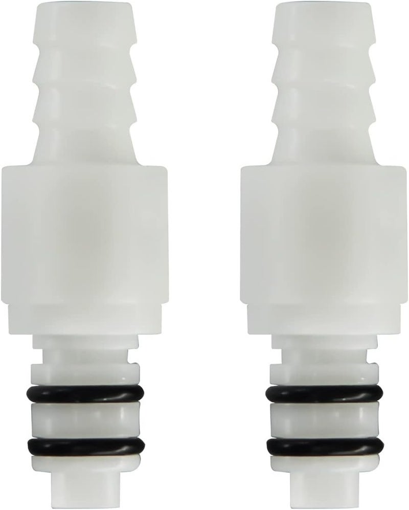 BBTUS 2PCS 1/4" 3/8" 5/16" Plastic In-Line Hose Barb Coupling Insert Quick Connector, Shut-Off Valved in Tube Quick Connector, Male Quick Connect Hose Fittings (2x Male Connector)(3/8") - Image 1